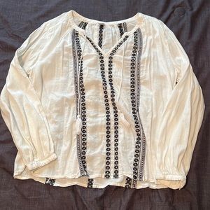 White long sleeve top